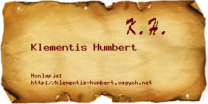 Klementis Humbert névjegykártya